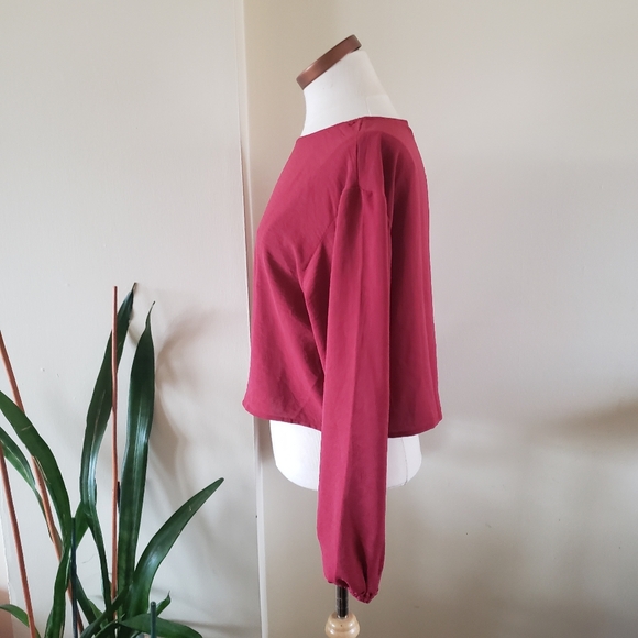 RoyLamp BNWT Cropped Long Sleeve Blouse - S - Picture 11 of 11